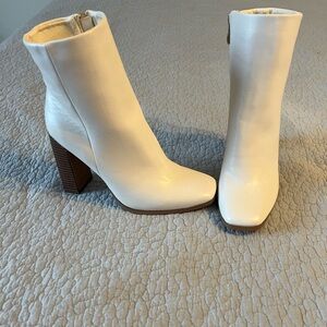JustFab White Ankle Boots